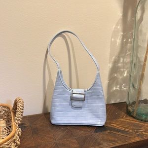 Urban Outfitters faux croc baby blue shoulder bag